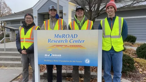 Pictured left to right are Dr. Danny Xiao,  Dylan Notsch, Will Straka and Nic Oesau.