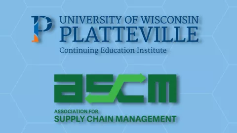 Supply Chain Management and UW-Platteville logos