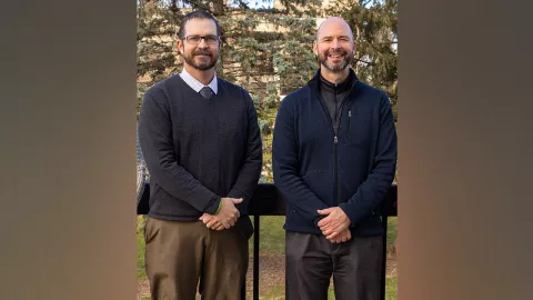 Pictured left to right are Dr. Charles Steiner and Dr. Wayne Weber.