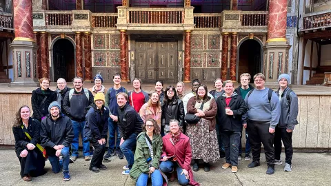 Students in the Theatre program visited the Globe Theatre in London.