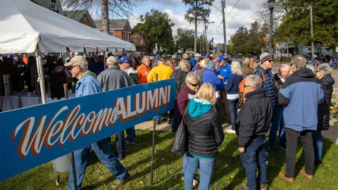 Alumni gather to enjoy spending time at their alma mater.