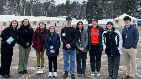 UW-Platteville students braved extreme temperatures to take part in this first-ever cold weather exercise. 