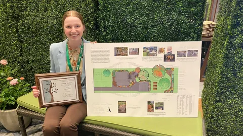 Lauren Carlson earned first place in the Landscape Illinois design competition.
