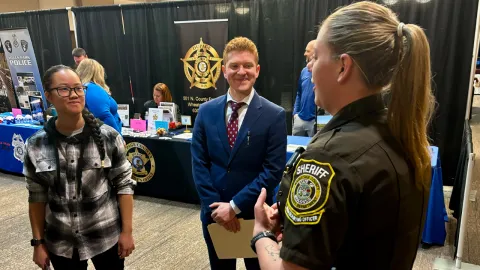 Senior Zachary Dietenberger  spent the day speaking with agency representatives about his future in law enforcement.