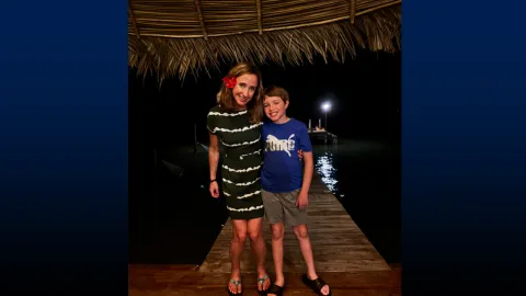 Candito and her son, Giacomo, at an ecoadventure lodge in Bocas del Toro, Panama, in June.