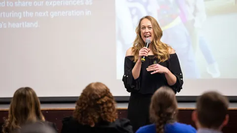Livia Doyle presents keynote address at UW-Platteville Rural Education Conference in 2025