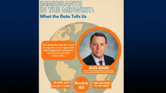 Alex Baum will explore the relationship between immigrants and the economic success of local Midwestern communities.