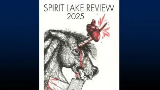 The cover of the 2025 issue of “Spirit Lake Review” was designed by Jada Brylski and Thomas Wertel. Jada Brylski created the image.