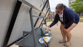 Students put solar power to the test for hands-on learning—and waffles