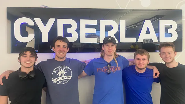 The picoCTF team:  Zach Fisher, Parker Stork, Matt Betanski, Tyler Freeman and Brady Coenen.