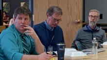 Pictured left to right are Clint Brickl, associate principal at Baraboo High School; Glenn Bildsten, principal at Baraboo High School; and Gus Bonow, academic advisor and coach at UW-Platteville Baraboo Sauk County.
