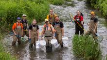The group sets out to fish sample
