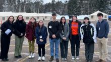 UW-Platteville students braved extreme temperatures to take part in this first-ever cold weather exercise. 