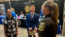 Senior Zachary Dietenberger  spent the day speaking with agency representatives about his future in law enforcement.