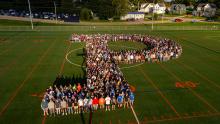 UW-Platteville's freshman class participated in Welcome Weekend activities, including the traditional class photo.