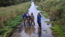 UW-Platteville students collecting stream monitoring data.