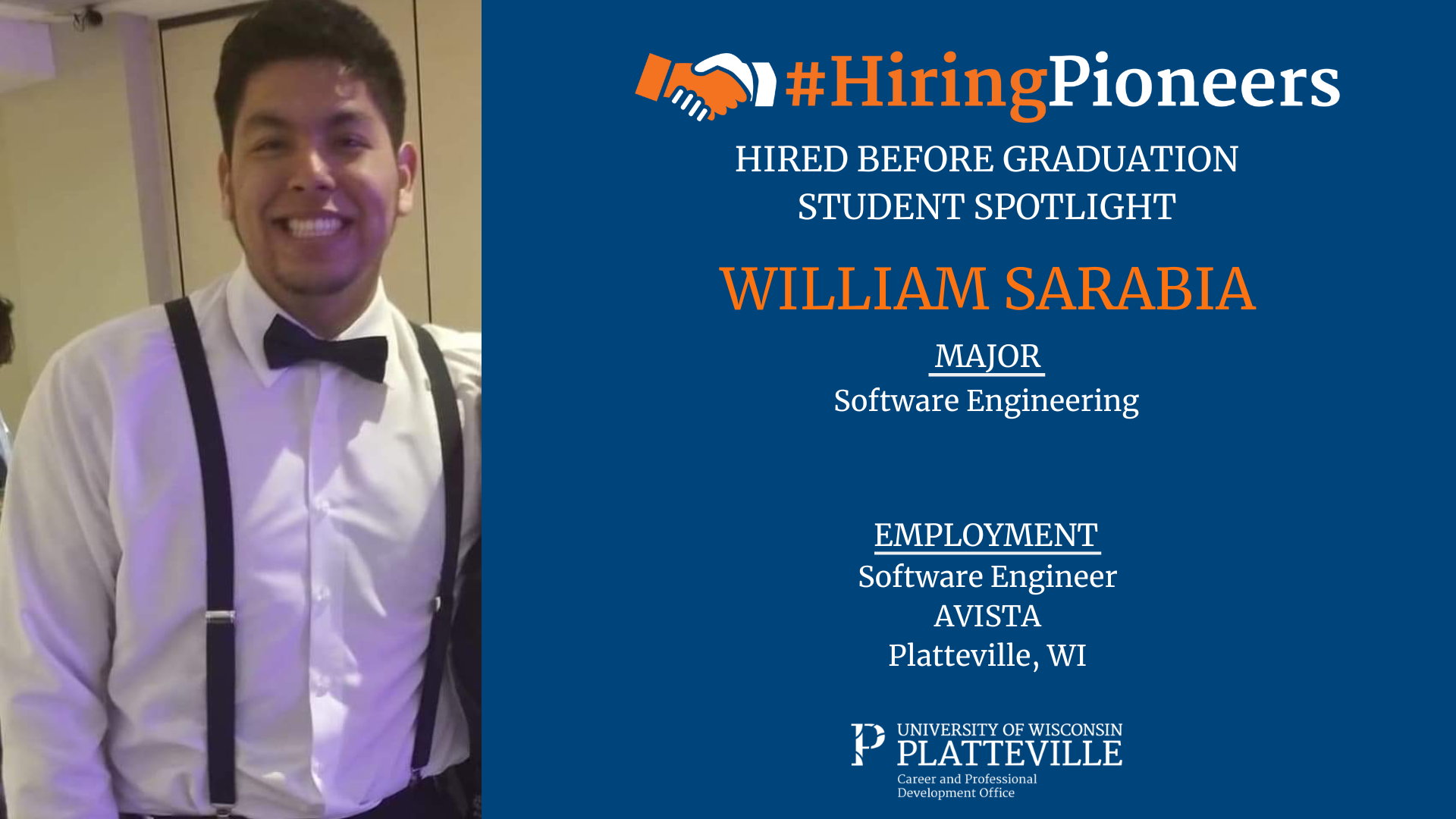 William Sarabia, Hired Before Graduation