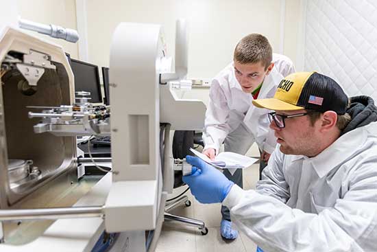 Engineering Physics students working on report