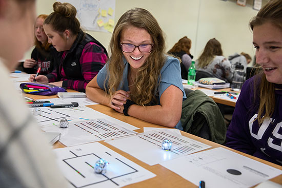 High school students learning in the classroom
