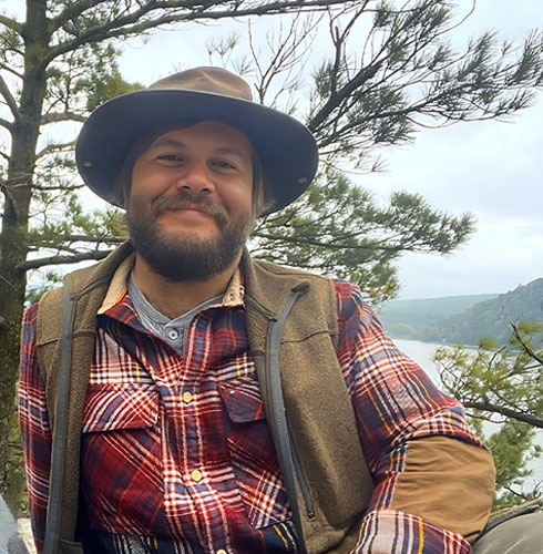Dr. James Berglund exploring the geology of Devil’s Lake State Park.