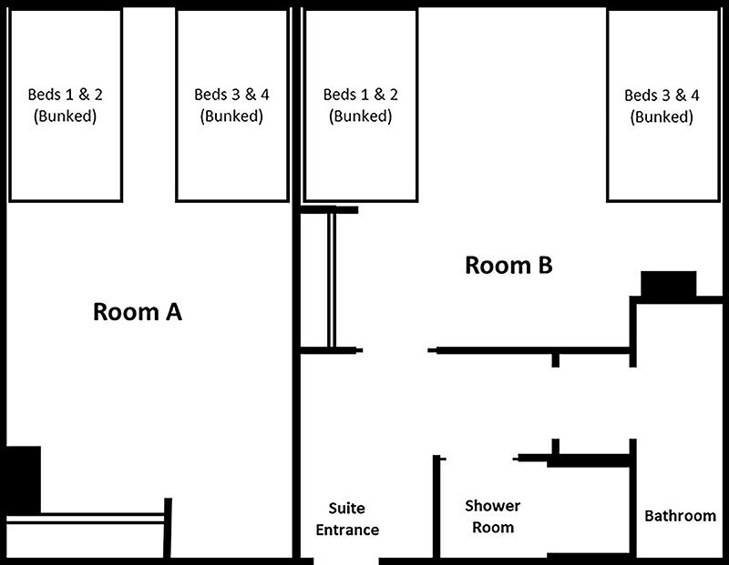 Cooper Living and Learning Center sample room layout