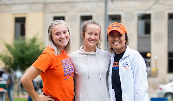 Move in cheer and stunt team students