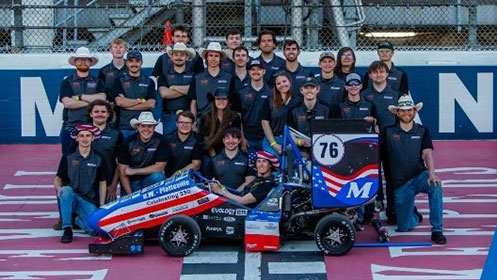 UW-Platteville Pioneer Racing team take group photo