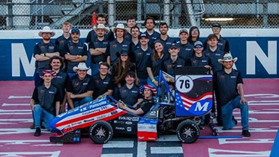 UW-Platteville Pioneer Racing team take group photo