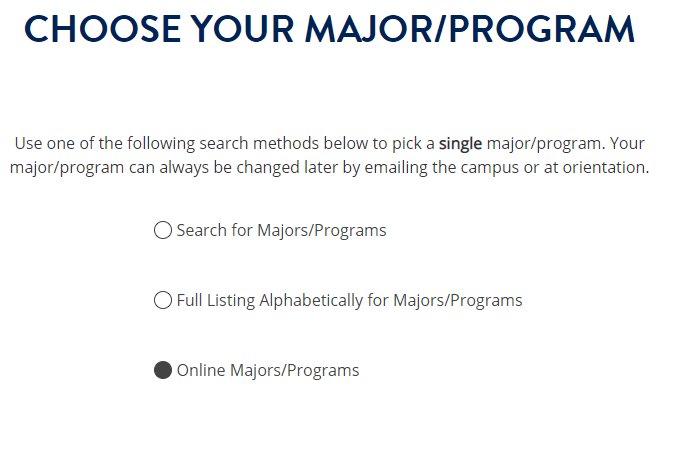 Major/program
