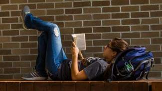 student reading
