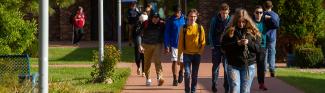 Students walking on campus