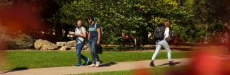 Students walking on campus