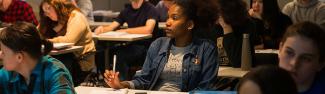 UW-Platteville student in class