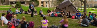 Philosophy students in discussion circle