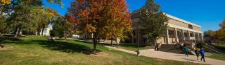 view of the library on campus