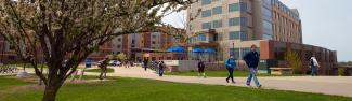 Students walking on campus
