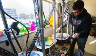 student working in a lab