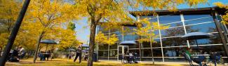 Fall campus outside of Markee Student Center