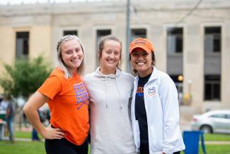 Welcome Weekend, members of cheer and stunt team