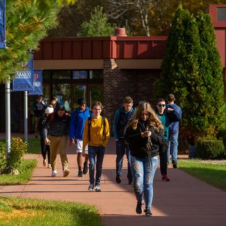 Students walking on Baraboo campus
