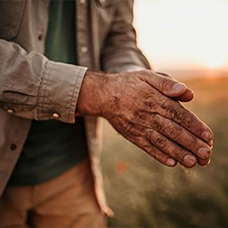 Man in field