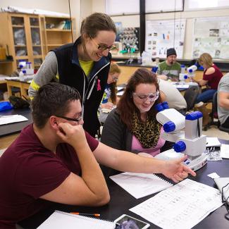 Students doing work in lab