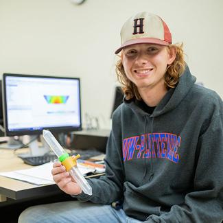 student in lab