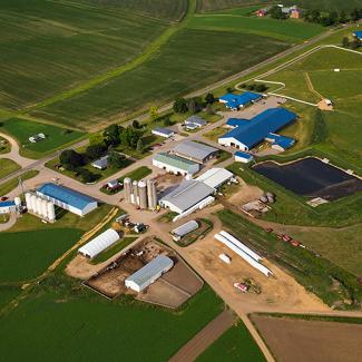 Aerial photo of farm