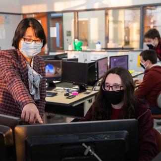 students in lab