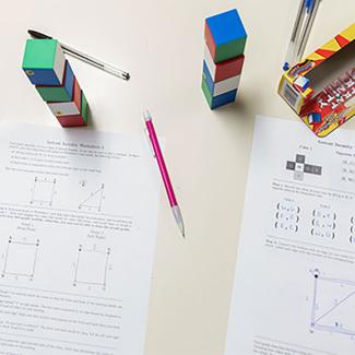 Math problems on table
