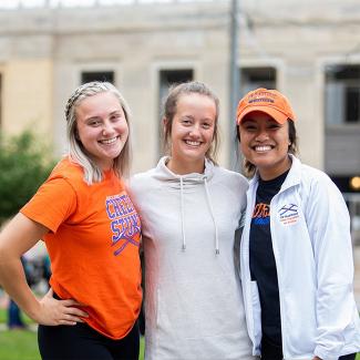 Welcome Weekend, members of cheer and stunt team