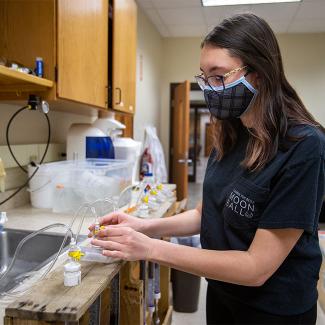 Student in lab