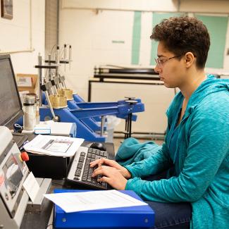 Student at computer