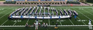 Marching Pioneers performance during halftime at Pioneer Stadium